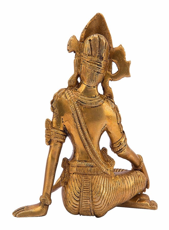 Kartique Indra Dev Sitting Murti | Gold Finish 6 Inch Vastu Decor for Home | Mandir Showpiece for Housewarming Gift | Indra Dev Statue for Pooja Room, Mandir Decoration - Image 4